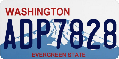 WA license plate ADP7828