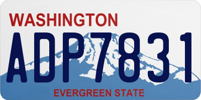 WA license plate ADP7831