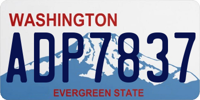 WA license plate ADP7837