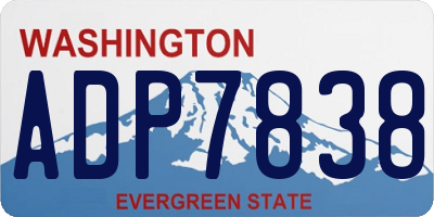 WA license plate ADP7838
