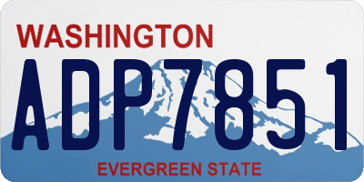 WA license plate ADP7851
