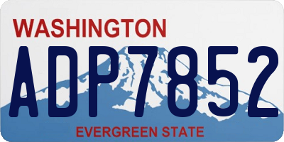 WA license plate ADP7852