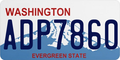 WA license plate ADP7860
