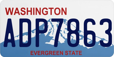 WA license plate ADP7863