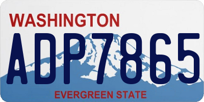 WA license plate ADP7865