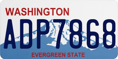 WA license plate ADP7868