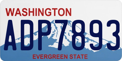 WA license plate ADP7893