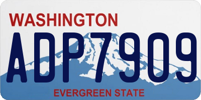 WA license plate ADP7909