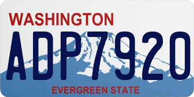 WA license plate ADP7920
