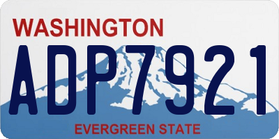 WA license plate ADP7921