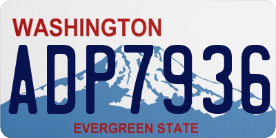 WA license plate ADP7936
