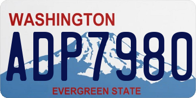 WA license plate ADP7980
