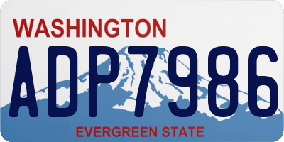 WA license plate ADP7986