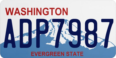 WA license plate ADP7987