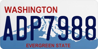 WA license plate ADP7988