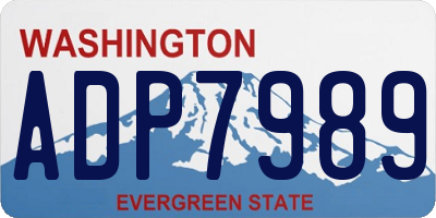 WA license plate ADP7989