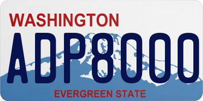 WA license plate ADP8000
