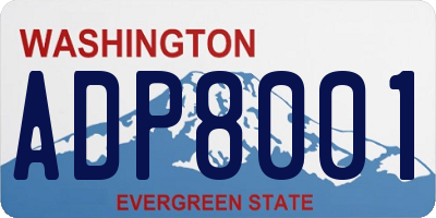 WA license plate ADP8001