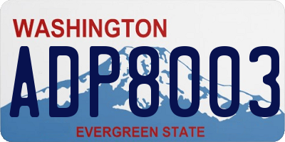 WA license plate ADP8003