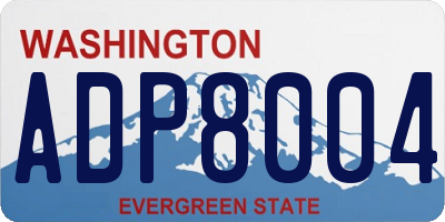 WA license plate ADP8004