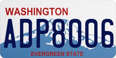 WA license plate ADP8006