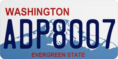 WA license plate ADP8007