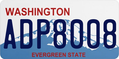 WA license plate ADP8008
