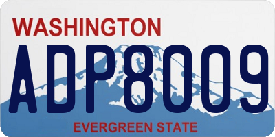 WA license plate ADP8009