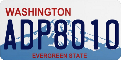 WA license plate ADP8010