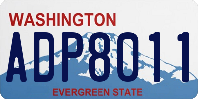 WA license plate ADP8011