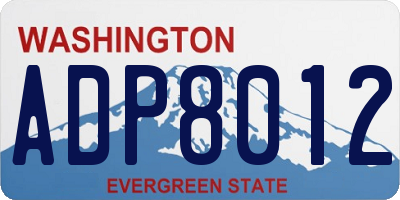 WA license plate ADP8012