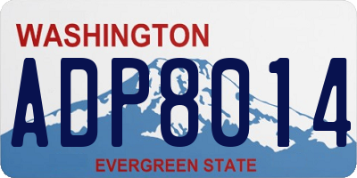 WA license plate ADP8014