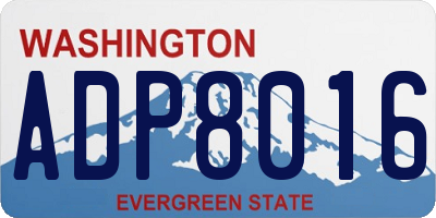 WA license plate ADP8016