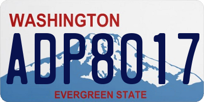 WA license plate ADP8017