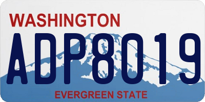 WA license plate ADP8019
