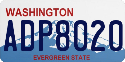 WA license plate ADP8020
