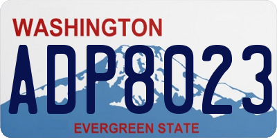 WA license plate ADP8023