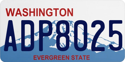 WA license plate ADP8025