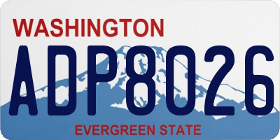 WA license plate ADP8026
