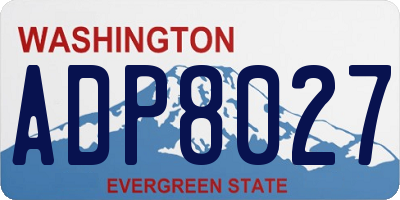 WA license plate ADP8027