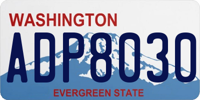 WA license plate ADP8030