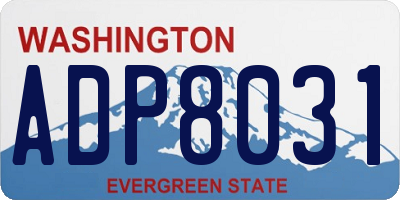 WA license plate ADP8031