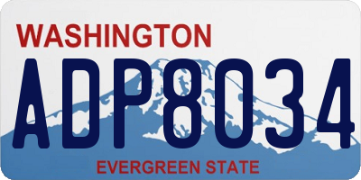 WA license plate ADP8034