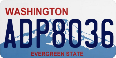 WA license plate ADP8036