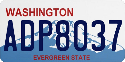 WA license plate ADP8037