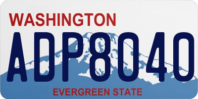 WA license plate ADP8040