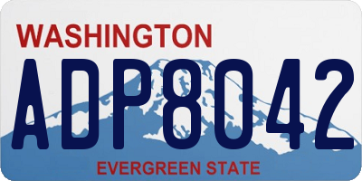 WA license plate ADP8042