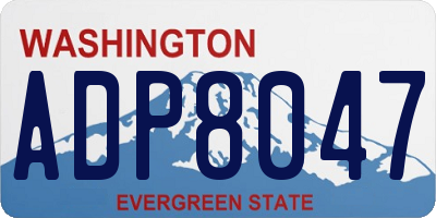 WA license plate ADP8047