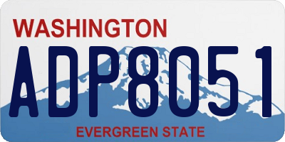 WA license plate ADP8051
