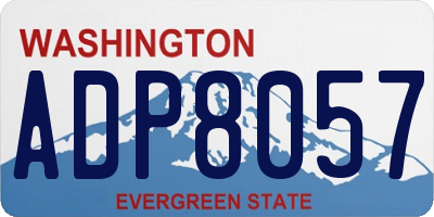 WA license plate ADP8057